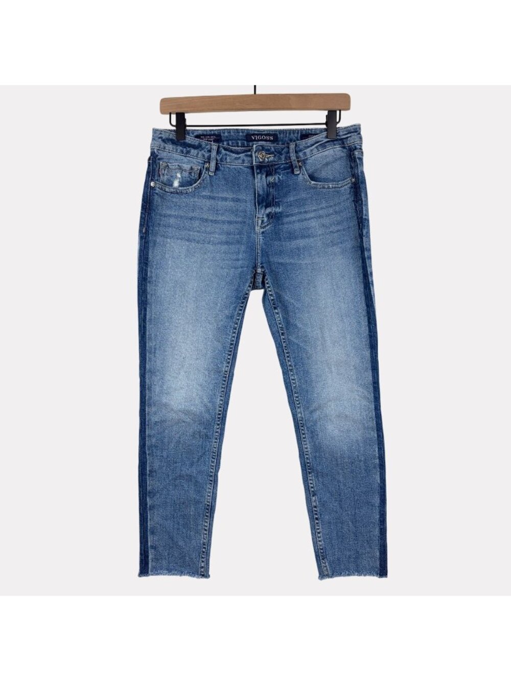 Vigoss The Chelsea Crop Skinny Jeans Womens 29 Blue Five Pocket Zip Fly